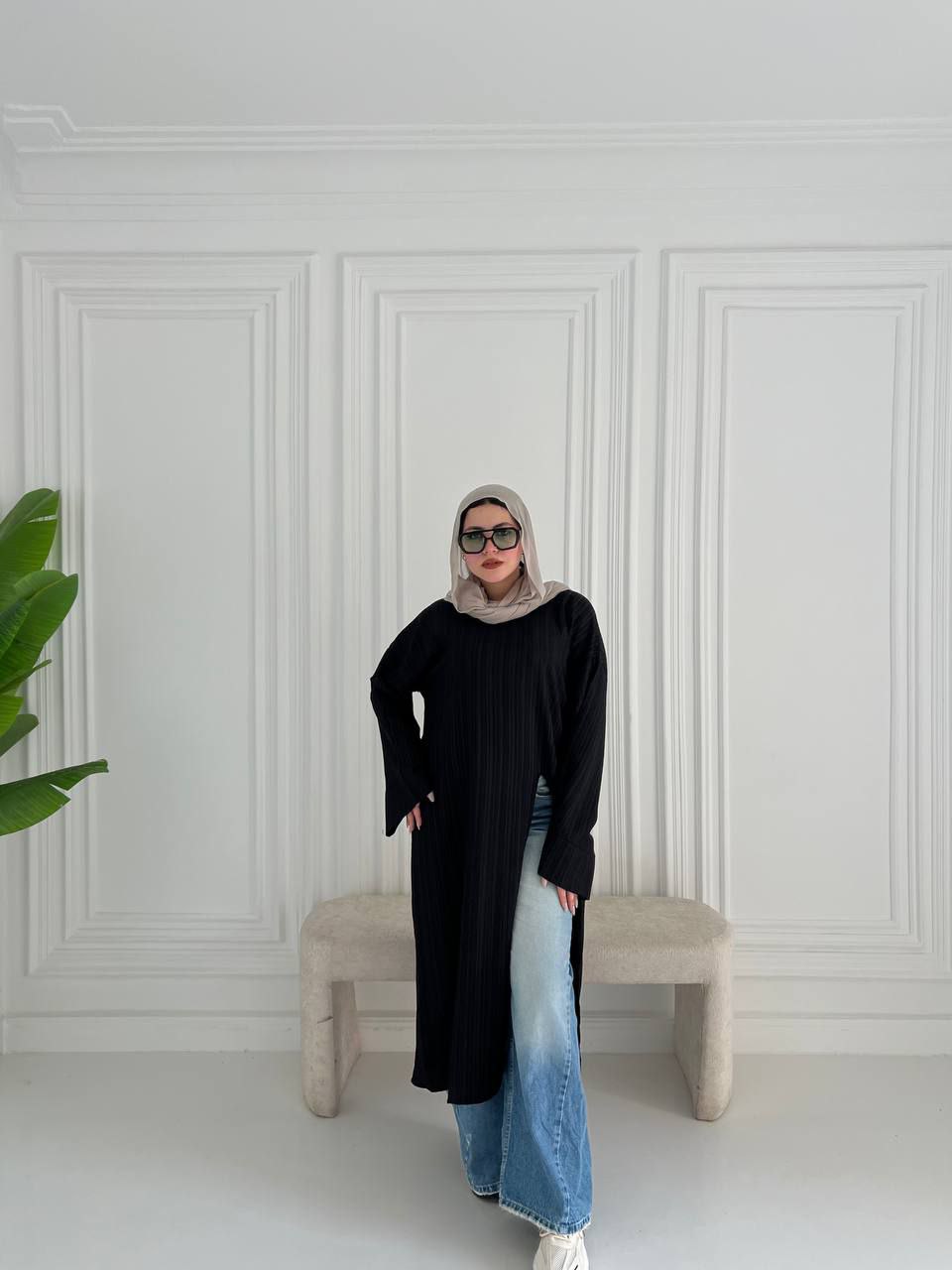 دريس طويل بفتحة أمامية – فريسكا مستورد، One Size حتى 80 كغ