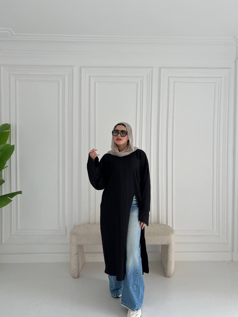 دريس طويل بفتحة أمامية – فريسكا مستورد، One Size حتى 80 كغ
