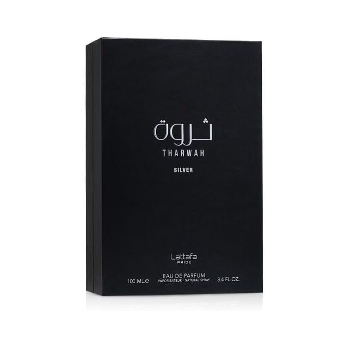 Tharwa Silver Perfume for Men Eau de Parfum 100ml by Lattafa