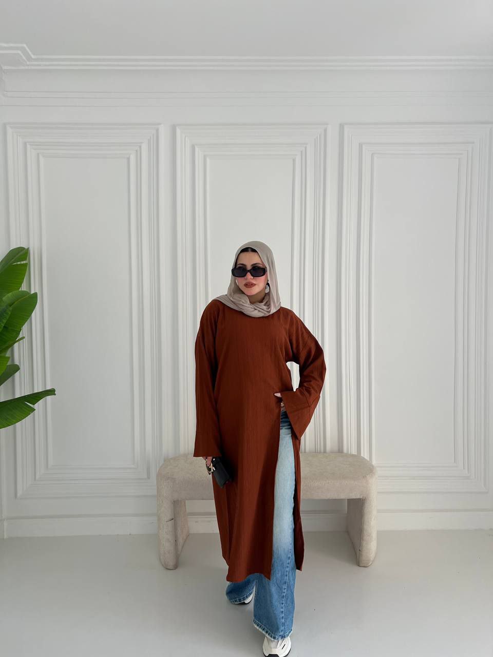 دريس طويل بفتحة أمامية – فريسكا مستورد، One Size حتى 80 كغ