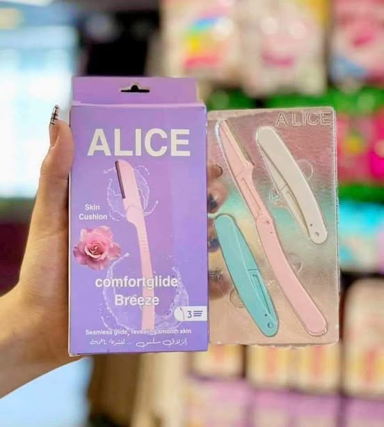 شفرات الحواجب ALICE بتصميم عصري من الفولاذ المقاوم للصدأ لإزالة شعر الوجه للنساء لبشرة أنعم وأنضف بدون حبوب ، 3 قطع
