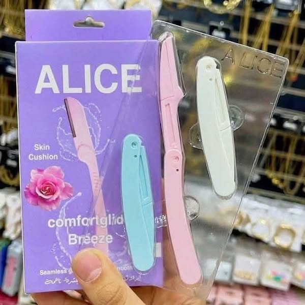 شفرات الحواجب ALICE بتصميم عصري من الفولاذ المقاوم للصدأ لإزالة شعر الوجه للنساء لبشرة أنعم وأنضف بدون حبوب ، 3 قطع