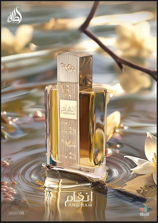 Angham Eau de Parfum for Unisex by Lattafa 100ml - A luxurious fragrance that touches the senses, an alternative to Burberry Gold