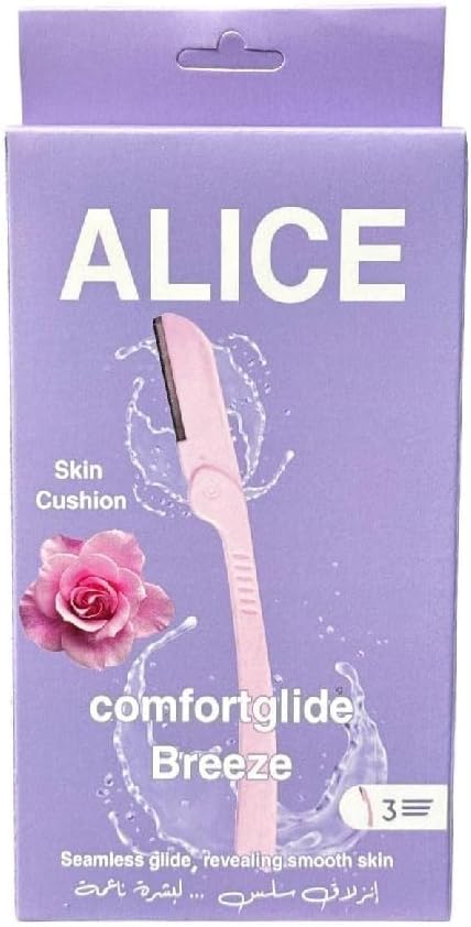 شفرات الحواجب ALICE بتصميم عصري من الفولاذ المقاوم للصدأ لإزالة شعر الوجه للنساء لبشرة أنعم وأنضف بدون حبوب ، 3 قطع