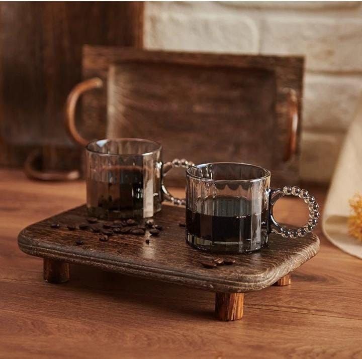 Bubbly Glass Tea Set - 6 Pieces with a Modern and Elegant Design | Versatile for Hot and Cold Drinks!