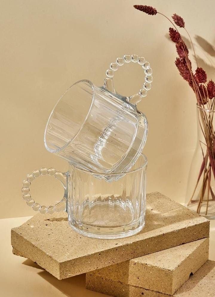 Bubbly Glass Tea Set - 6 Pieces with a Modern and Elegant Design | Versatile for Hot and Cold Drinks!