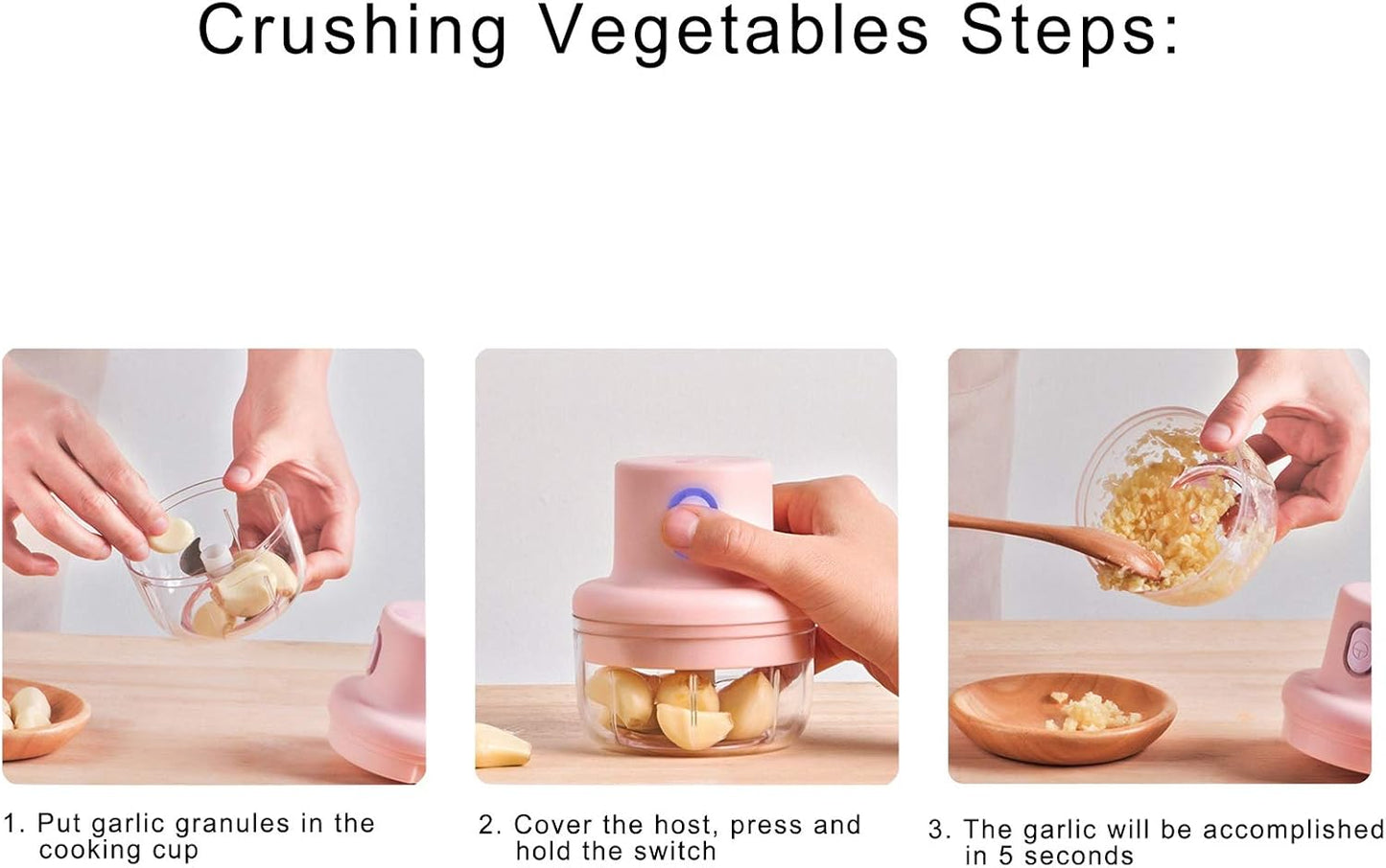 250ml Mini Electric Garlic Chopper - 220W High Efficiency USB Portable Food Blender!