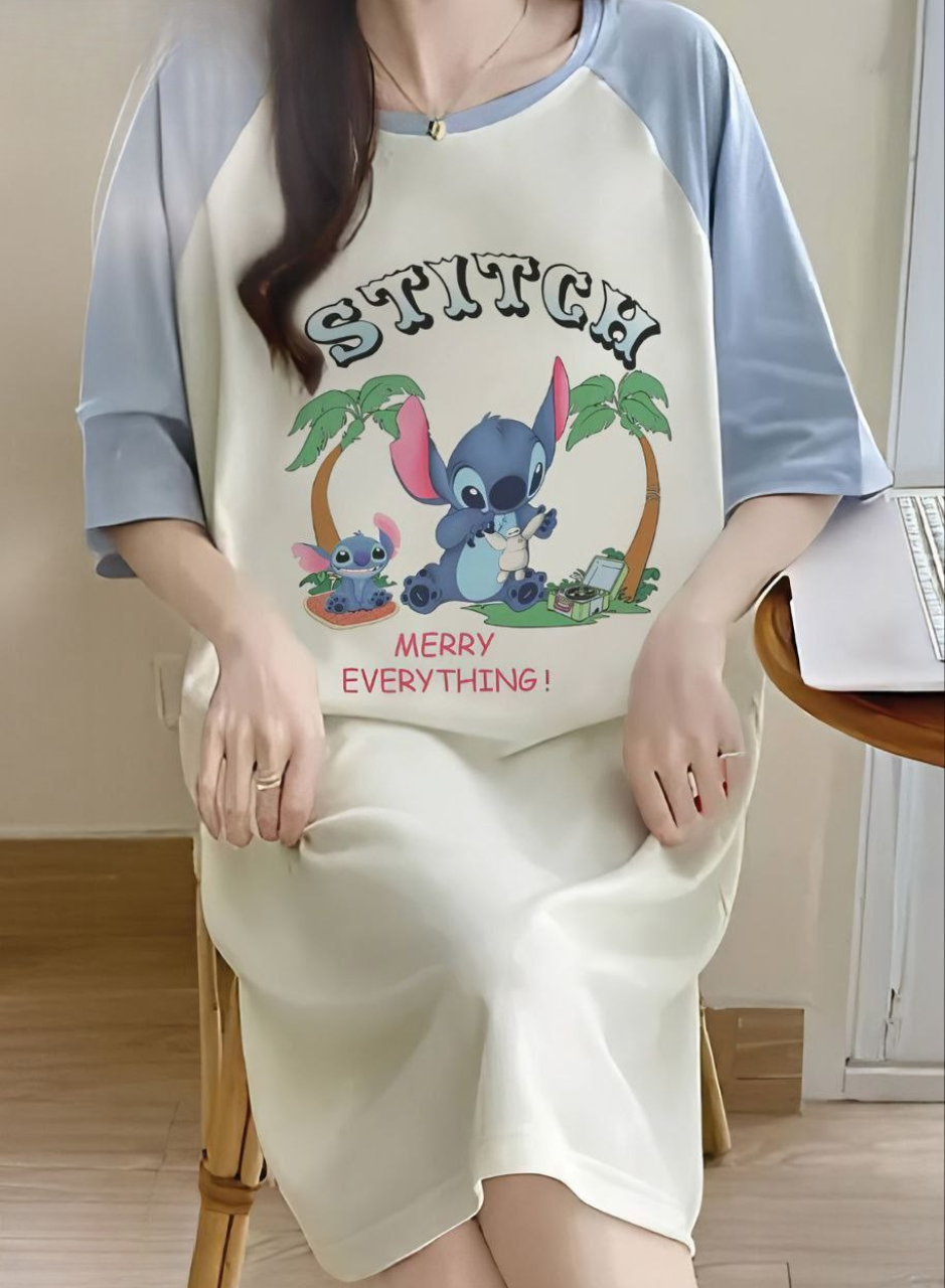 Oversized short cotton swimsuit with cartoon print - one size fits 55-85 kg, multi-shape