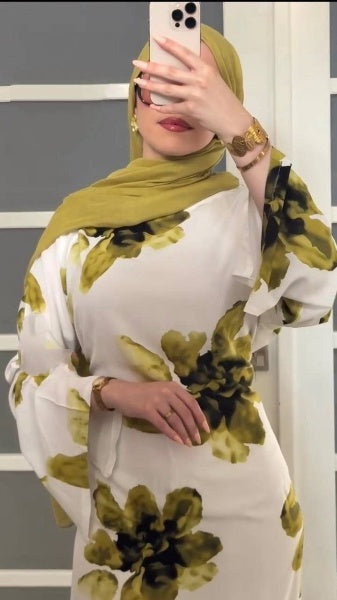 Floral dress with back tie - One Size up to 85 kg