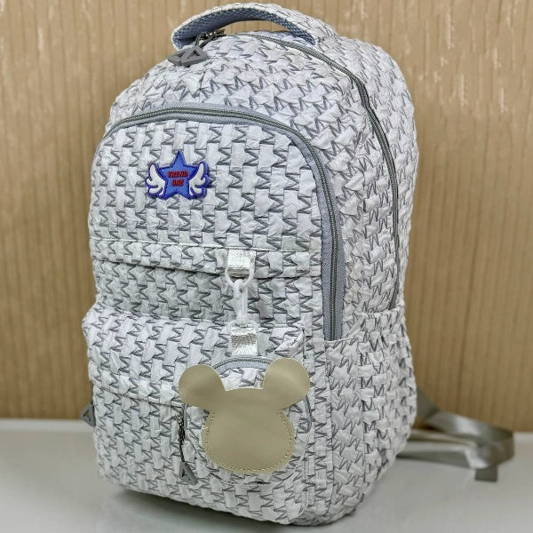 شنطه باك رحلات مستورد مقاس 44×29 - رمادي منقوش