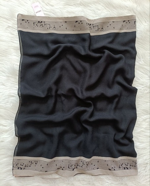 طرحه كويتي قطن - اسود*بيج - جديده وعصريه - مقاس 200×75