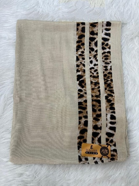 طرحه كويتي - خامه قطن - مقاس 200×75 - لون بيج