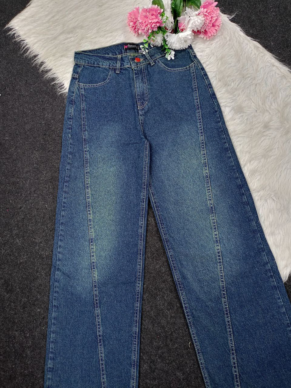 Girls' wide leg jeans - 4-way stretch fabric, fits from 50 to 85 kg, 4 different colors. Comfort and elegance in one piece!