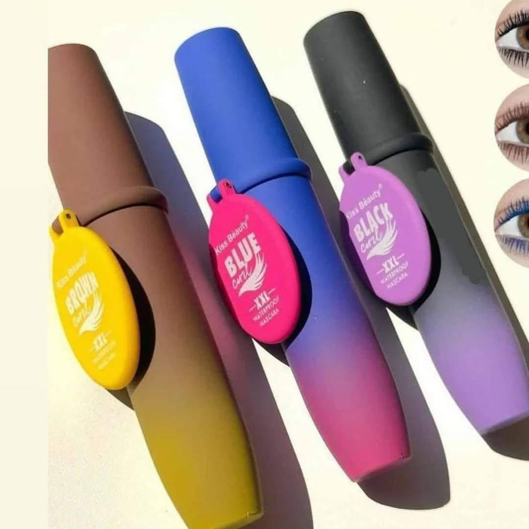 سيت ماسكارا ألوان من KISS BEAUTY – الأصلية بمرايا | 3 ألوان خيالية للوك مجنون!