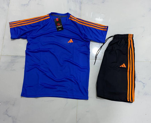 طقم رياضي ماركة أديداس بخامة تيشيرت روزيتا وشورت سوفت – جودة ممتازة – مقاسات من L – 3XL