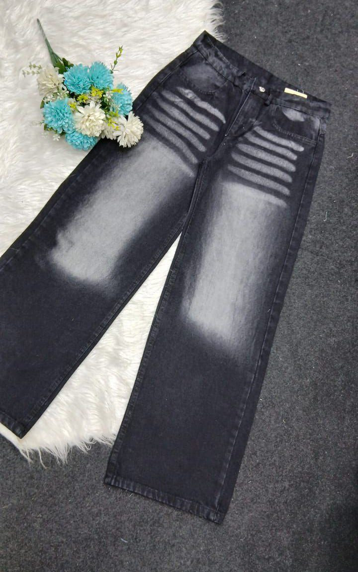 Girls' wide leg Oscar jeans - Turkish denim fabric, fits from 50 to 85 kg. Comfort and elegance in one piece!