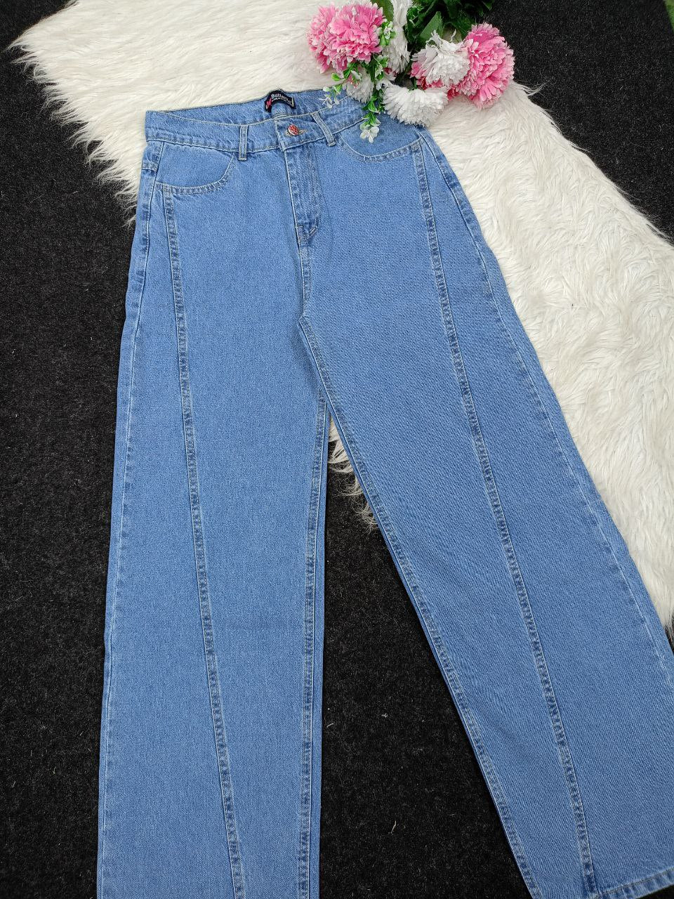 Girls' wide leg jeans - 4-way stretch fabric, fits from 50 to 85 kg, 4 different colors. Comfort and elegance in one piece!