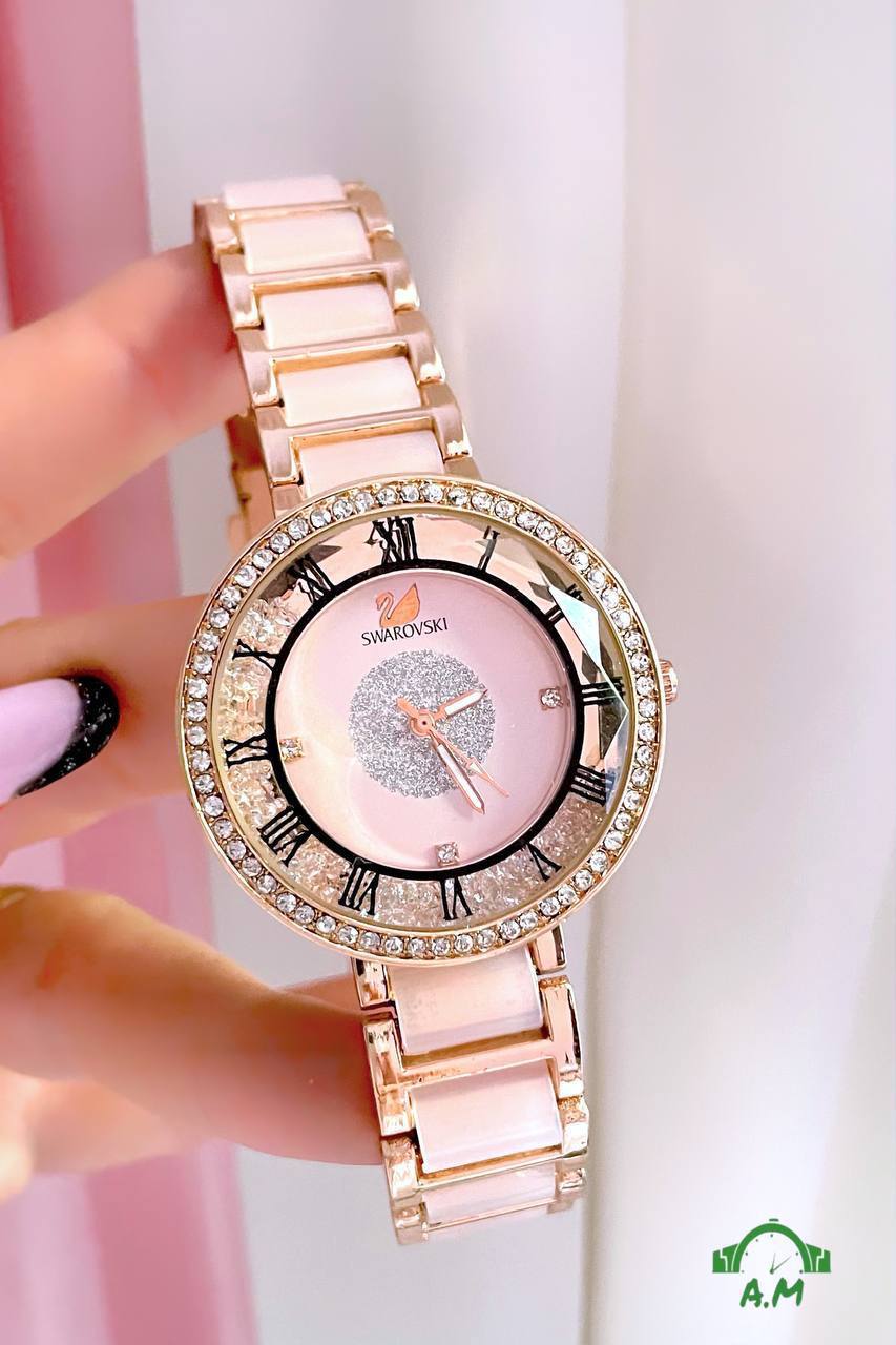متعدده الالوان - مقاس 36 - Swarovski ساعه حريمي لوكس