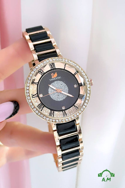 متعدده الالوان - مقاس 36 - Swarovski ساعه حريمي لوكس
