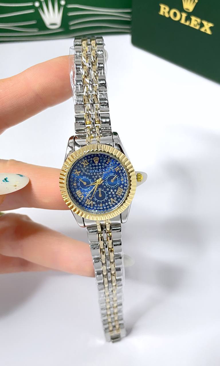 ROLEX - ساعة انيقه حريمي – ستانلس ستيل – متعددة الألوان