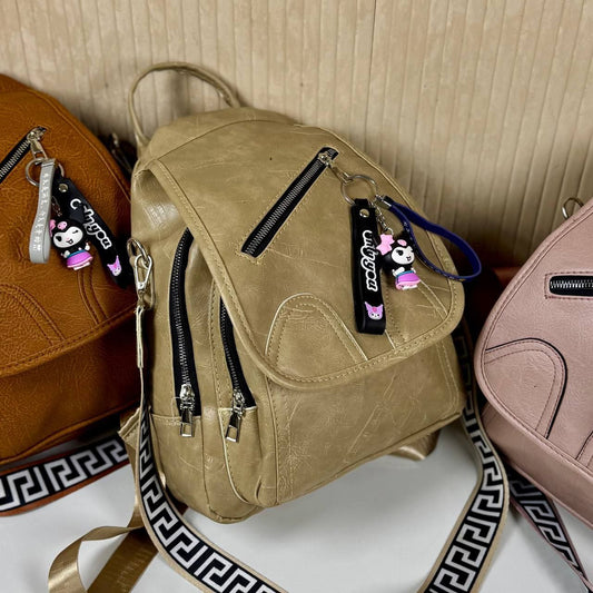 شنطة ظهر وكتف (باك) موديل غطاء السلسلة - متعدده الالوان - مقاس 25*31