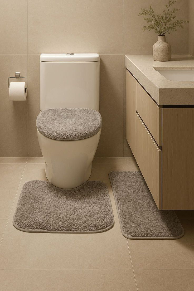 Imported 3-piece bathroom set - soft, non-slip shag | Luxury and comfort in every detail!