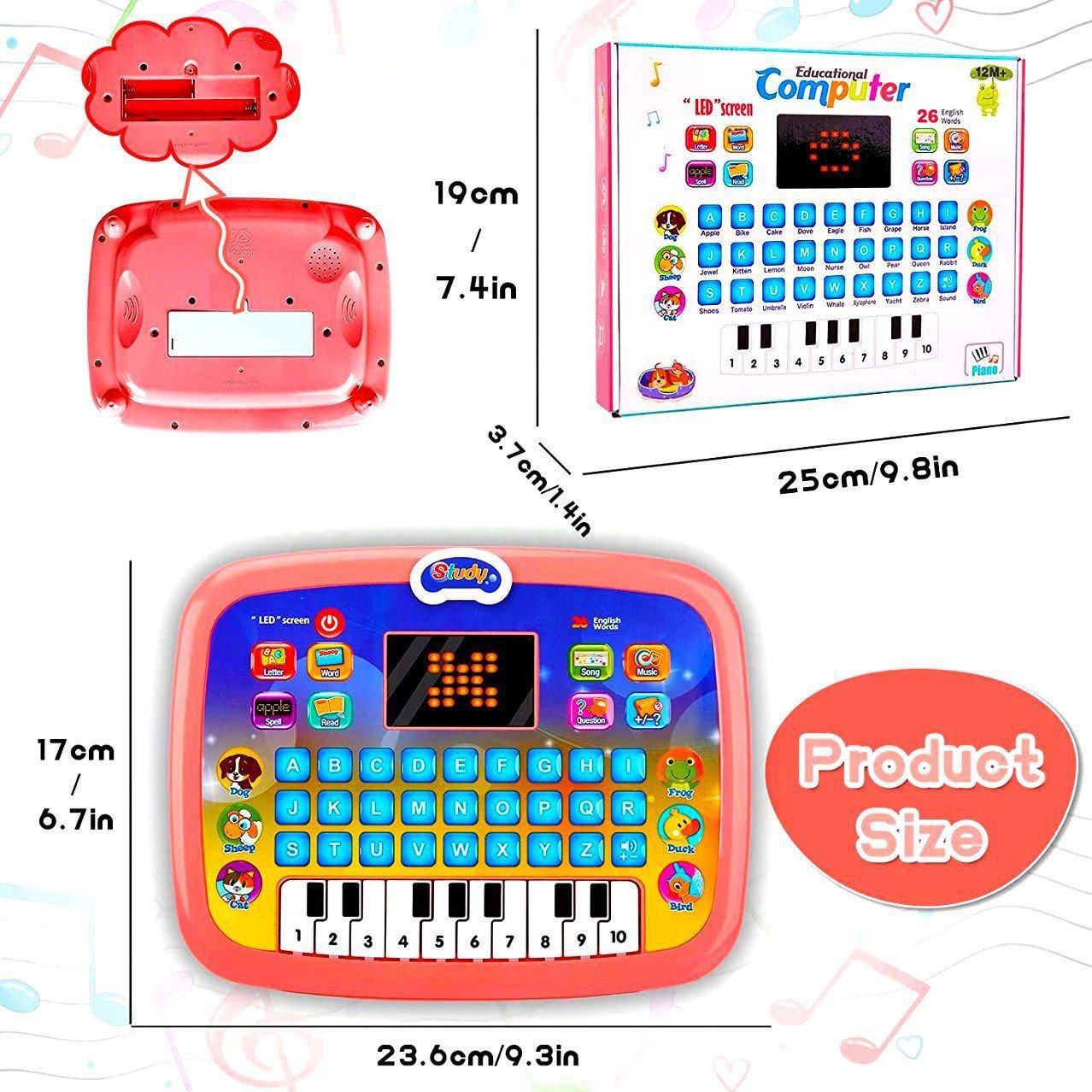 Talking Educational Lab for Kids with LED Screen for Learning Alphabet, Numbers, Words, Music, Math and Early Development; Interactive Electronic Toy for Boys.
