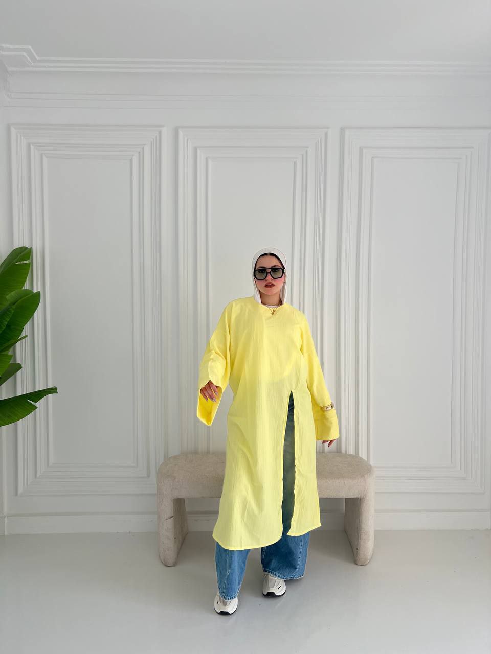 دريس طويل بفتحة أمامية – فريسكا مستورد، One Size حتى 80 كغ