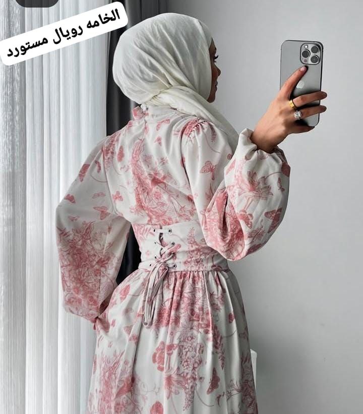 فستان مشجر بميكس ألوان – سوفت مبرد، مستورد عالي الجودة، One Size
