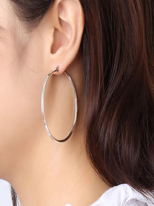 حلق طارة – ستانلس ستيل بلون فضي