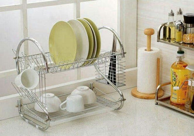 2-Tier Stainless Steel Kitchen Cabinet - Practical Design and High Quality Rust-Resistant