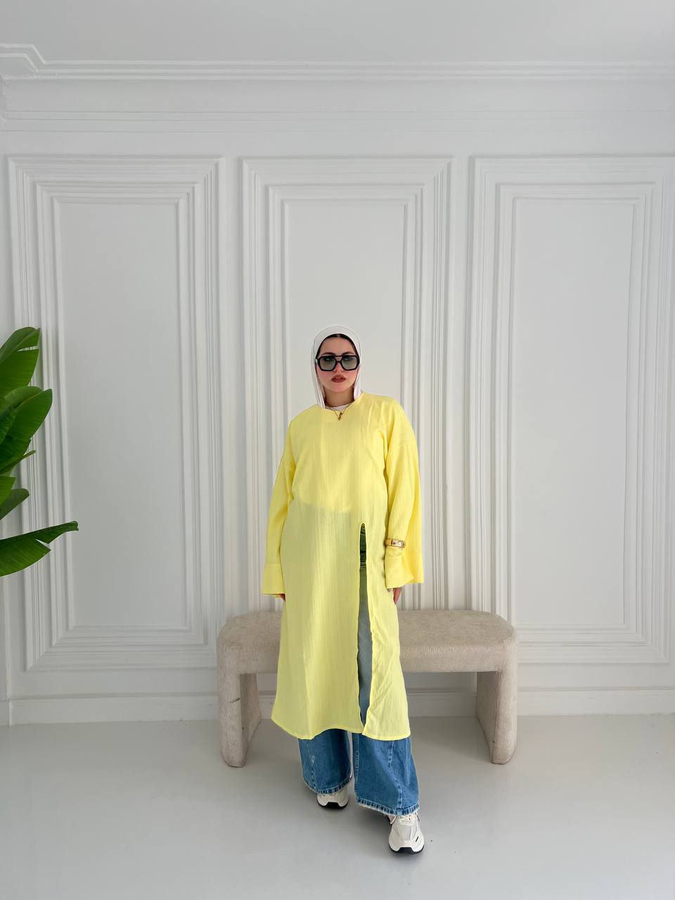 دريس طويل بفتحة أمامية – فريسكا مستورد، One Size حتى 80 كغ
