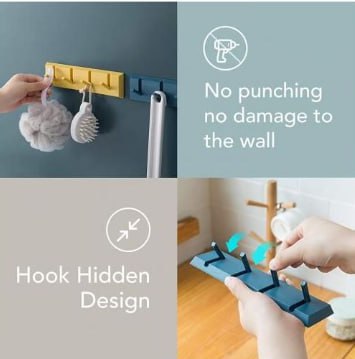 Multi-purpose wall hanger with weight capacity in different colors - modern and elegant design for perfect organization!