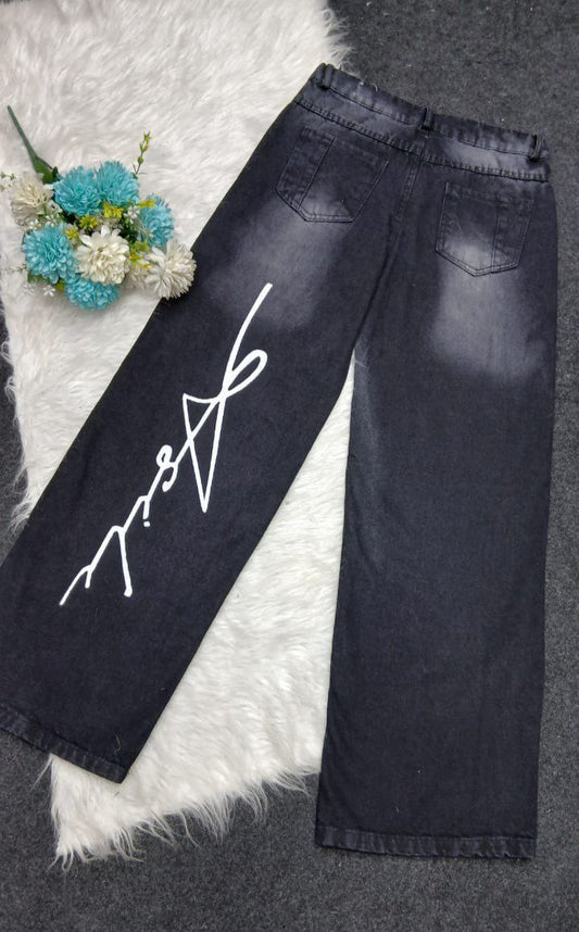 بنطلون جينز بناتي وايد ليج اوسكار – خامة جينزتركي تلبيس من 50 لـ 85 كيلو راحة وأناقة في قطعة واحدة!