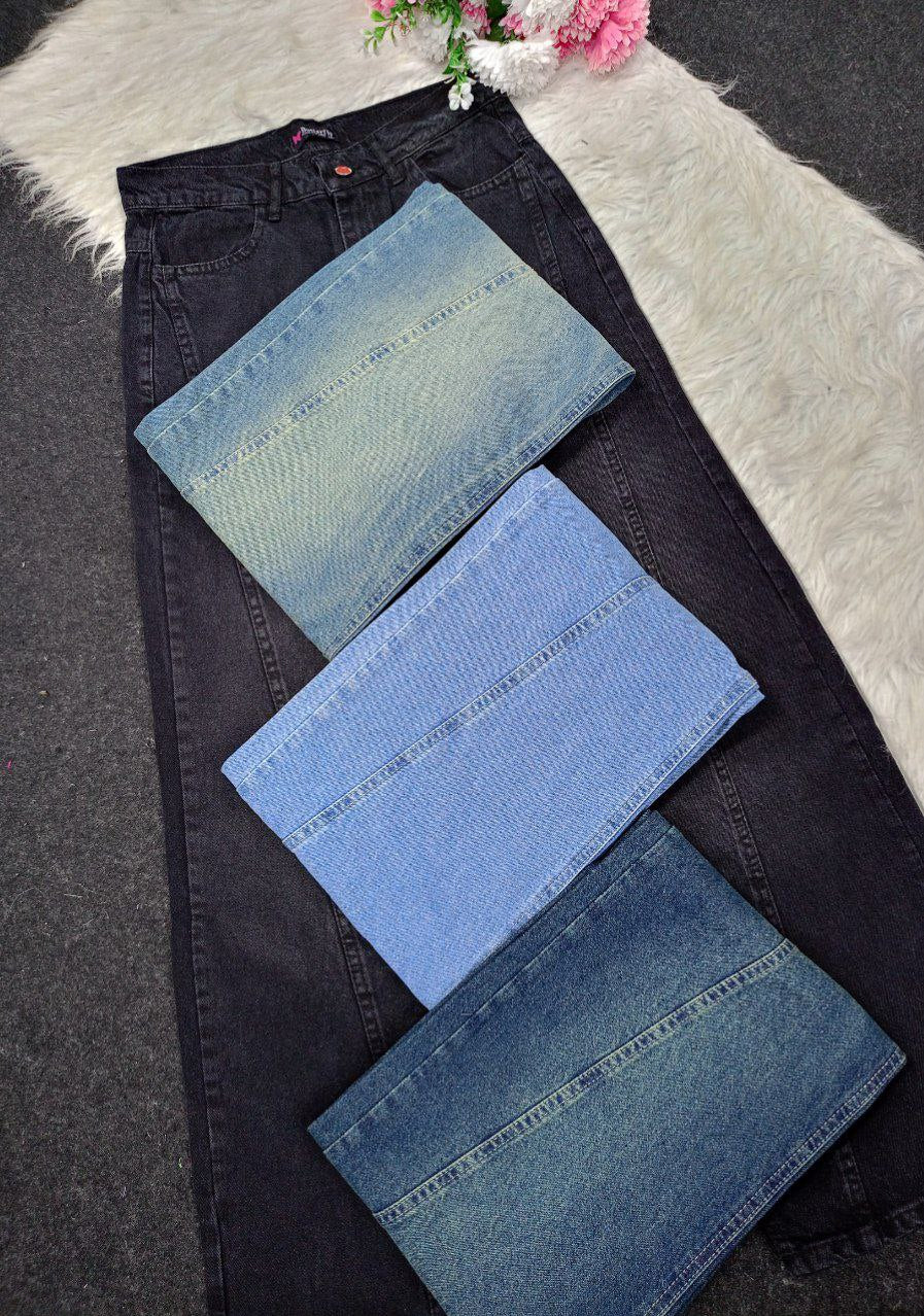 Girls' wide leg jeans - 4-way stretch fabric, fits from 50 to 85 kg, 4 different colors. Comfort and elegance in one piece!