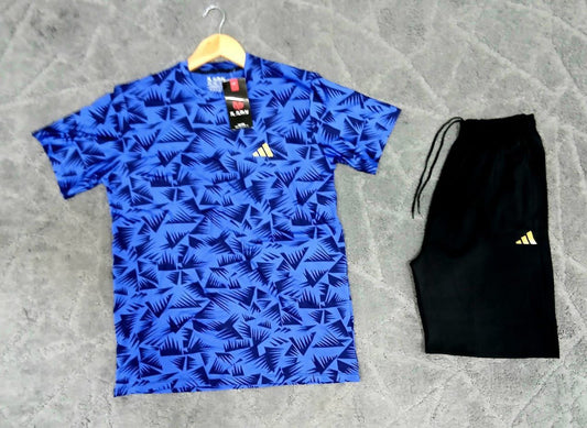 طقم رياضي ماركة أديداس بخامة تيشيرت روزيتا وشورت سوفت – جودة ممتازة مشجرة – مقاسات من L – 3XL