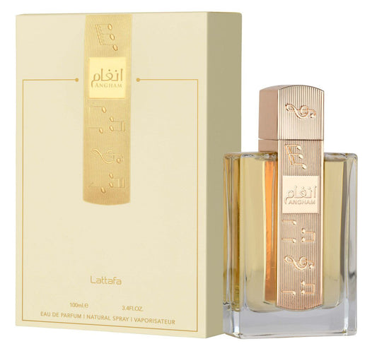 Angham Eau de Parfum for Unisex by Lattafa 100ml - A luxurious fragrance that touches the senses, an alternative to Burberry Gold