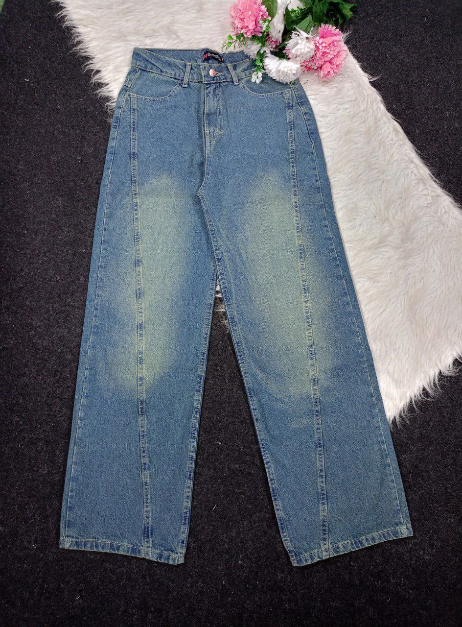 Girls' wide leg jeans - 4-way stretch fabric, fits from 50 to 85 kg, 4 different colors. Comfort and elegance in one piece!