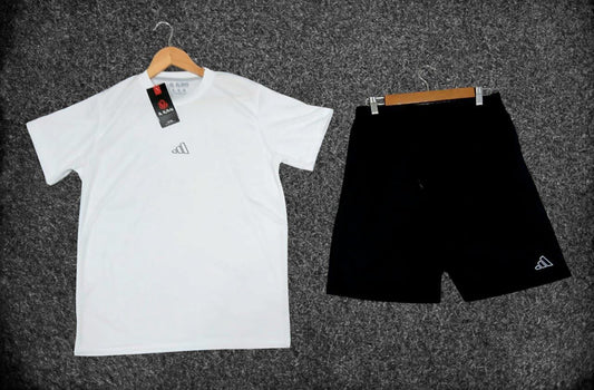 طقم رياضي ماركة أديداس بخامة تيشيرت روزيتا وشورت سوفت – جودة ممتازة – مقاسات من L – 3XL