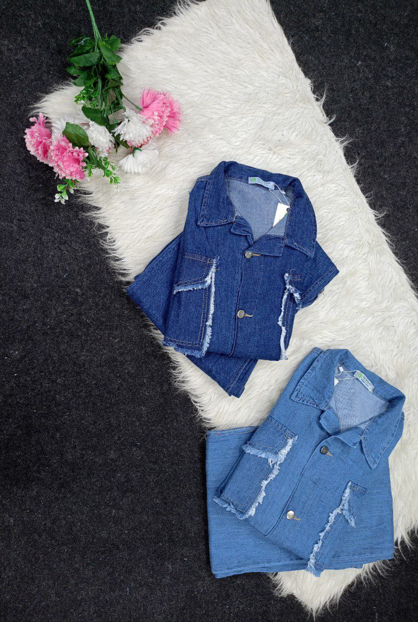 Two-piece cotton jeans suit, comfortable cotton jeans material, one size from 55 kg to 85 kg, elegance and comfort in one ready-made set that catches the eye!