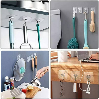 Transparent Hook Hanger - Stylish Design and High Stability with Strong Double Face (10 Pieces)