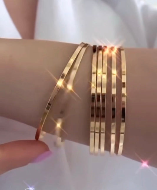 قم 6 قطع غوايش كارتير – ستانلس ستيل بلون ذهبي ثابت