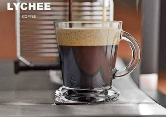 طقم مج ليتشي مج زجاجي شفاف بتصميم أنيق طقم 6 قطع – لكل رشفة طعم مختلف!