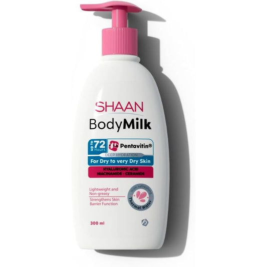 Shan Body Milk - Intense Moisturizing Lotion with 8 Active Ingredients for Dry and Flaky Skin - 300ml