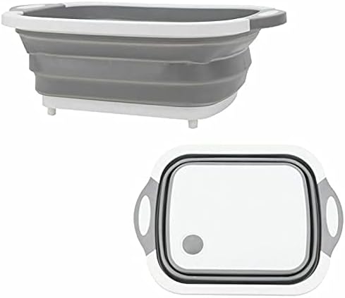 2 in 1 Silicone Cutting Board &amp; Colander - Cut, Wash &amp; Organize in One Place!