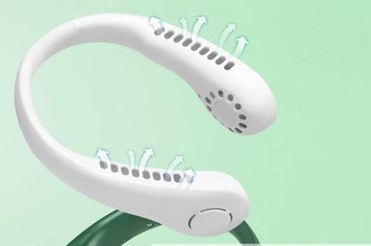 Portable Neck Fan - USB Charging | 3 Speeds, Hands-Free and Lightweight Design (White)