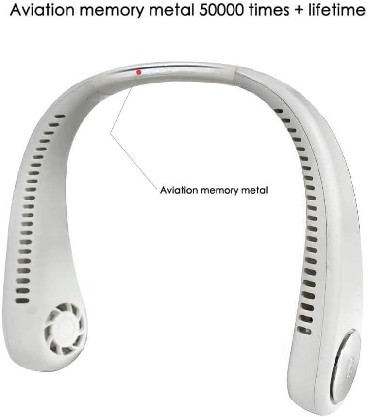 Portable Neck Fan - USB Charging | 3 Speeds, Hands-Free and Lightweight Design (White)