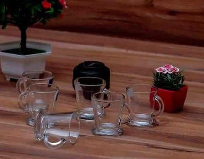 Lychee Mug Set, Clear Glass Mug, Elegant Design, Set of 6 - Every Sip Has a Different Taste!