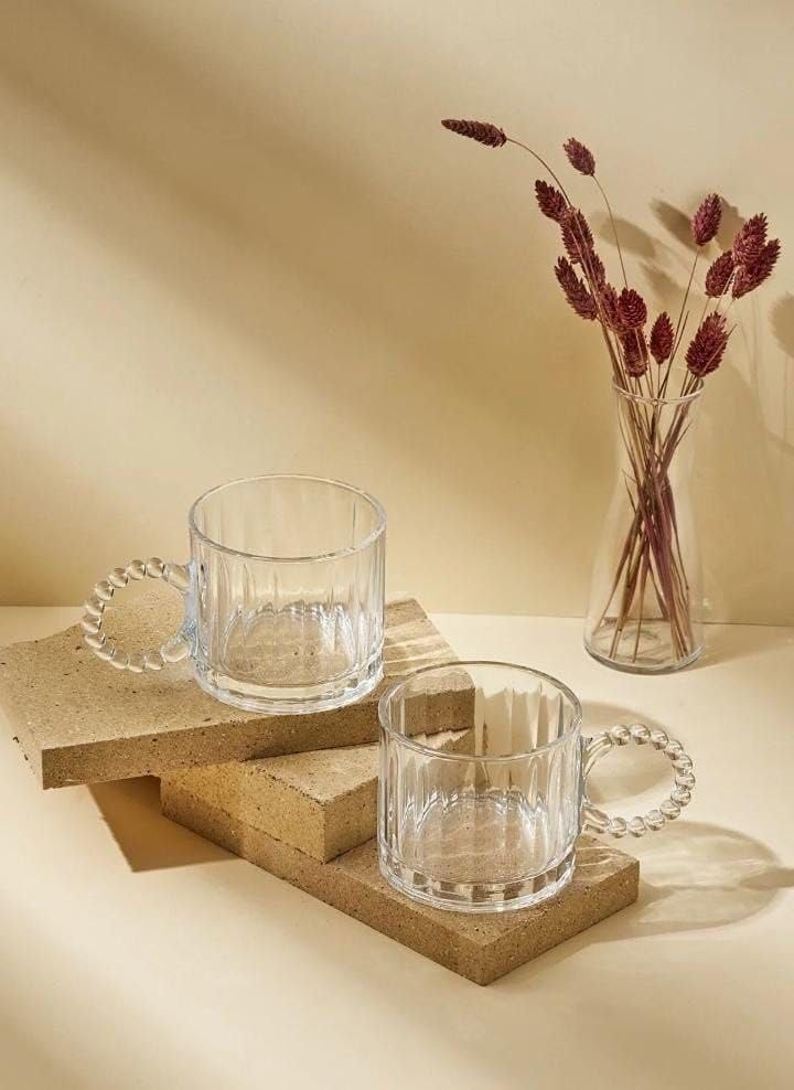 Bubbly Glass Tea Set - 6 Pieces with a Modern and Elegant Design | Versatile for Hot and Cold Drinks!