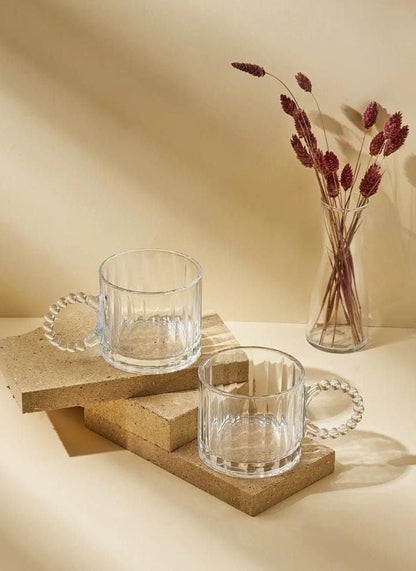 Bubbly Glass Tea Set - 6 Pieces with a Modern and Elegant Design | Versatile for Hot and Cold Drinks!